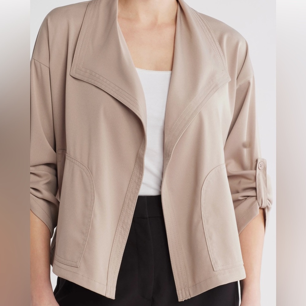 Max Studio Business Casual jacket/open blazer Taupe Size Large